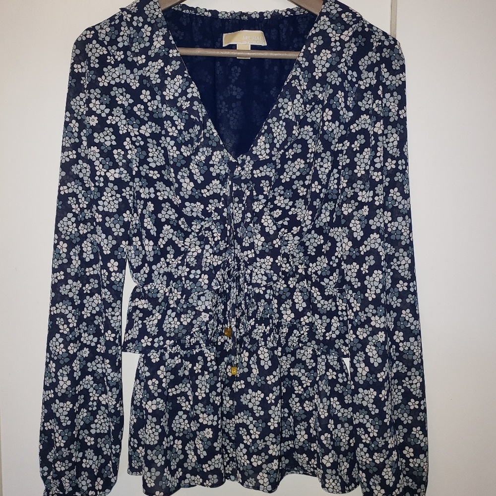 MICHAEL Michael kors blue ruffle cherry blossom